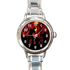 Horror Zombie Ghosts Creepy Round Italian Charm Watch