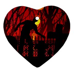 Horror Zombie Ghosts Creepy Ornament (heart)  by Amaryn4rt