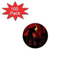 Horror Zombie Ghosts Creepy 1  Mini Buttons (100 Pack) 