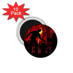 Horror Zombie Ghosts Creepy 1 75  Magnets (10 Pack)  by Amaryn4rt