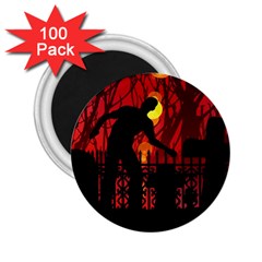 Horror Zombie Ghosts Creepy 2 25  Magnets (100 Pack) 