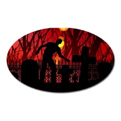 Horror Zombie Ghosts Creepy Oval Magnet by Amaryn4rt