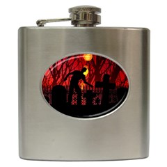 Horror Zombie Ghosts Creepy Hip Flask (6 Oz) by Amaryn4rt