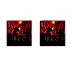 Horror Zombie Ghosts Creepy Cufflinks (square)