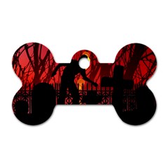 Horror Zombie Ghosts Creepy Dog Tag Bone (two Sides) by Amaryn4rt