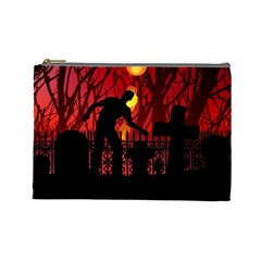 Horror Zombie Ghosts Creepy Cosmetic Bag (large)  by Amaryn4rt