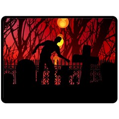 Horror Zombie Ghosts Creepy Fleece Blanket (large)  by Amaryn4rt