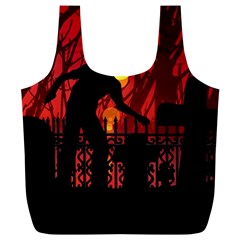 Horror Zombie Ghosts Creepy Full Print Recycle Bags (l) 