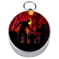 Horror Zombie Ghosts Creepy Silver Compasses by Amaryn4rt