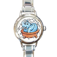 Elephant Bad Shower Round Italian Charm Watch by Amaryn4rt