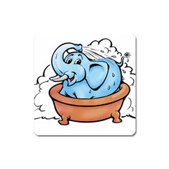 Elephant Bad Shower Square Magnet by Amaryn4rt