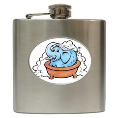 Elephant Bad Shower Hip Flask (6 Oz) by Amaryn4rt