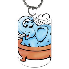 Elephant Bad Shower Dog Tag (two Sides) by Amaryn4rt