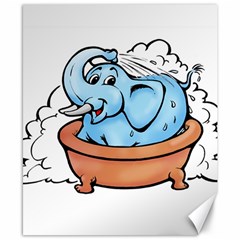 Elephant Bad Shower Canvas 8  X 10  by Amaryn4rt