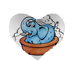 Elephant Bad Shower Standard 16  Premium Heart Shape Cushions by Amaryn4rt