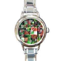 Paper Background Color Graphics Round Italian Charm Watch