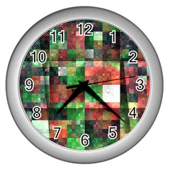 Paper Background Color Graphics Wall Clocks (silver)  by Amaryn4rt