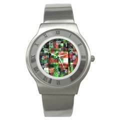 Paper Background Color Graphics Stainless Steel Watch by Amaryn4rt