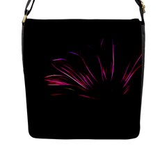 Purple Flower Pattern Design Abstract Background Flap Messenger Bag (l)  by Amaryn4rt