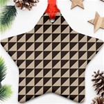 Brown Triangles Background Pattern  Ornament (Star)  Front