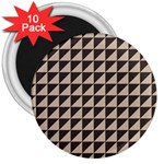 Brown Triangles Background Pattern  3  Magnets (10 pack)  Front