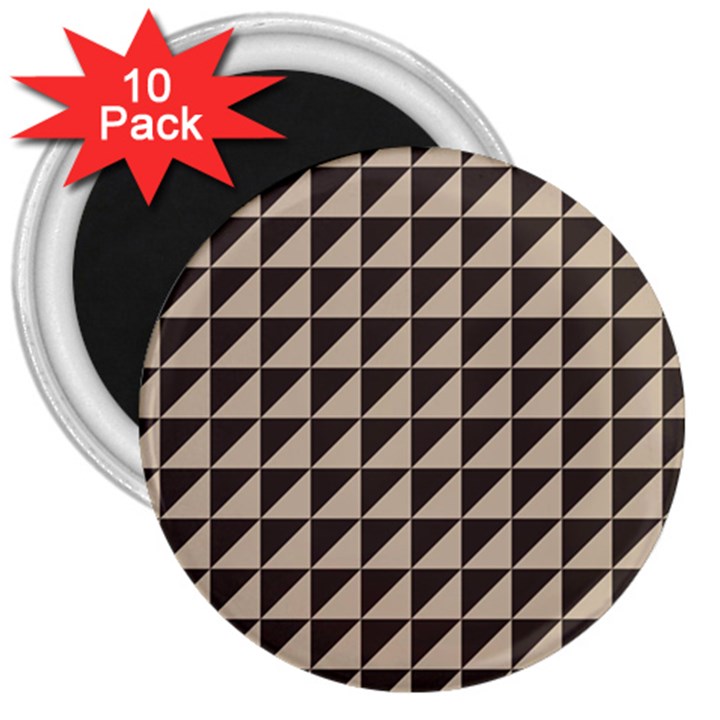 Brown Triangles Background Pattern  3  Magnets (10 pack) 