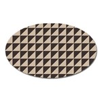 Brown Triangles Background Pattern  Oval Magnet Front