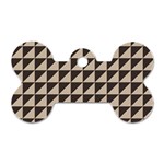 Brown Triangles Background Pattern  Dog Tag Bone (Two Sides) Front