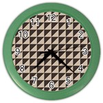 Brown Triangles Background Pattern  Color Wall Clocks Front