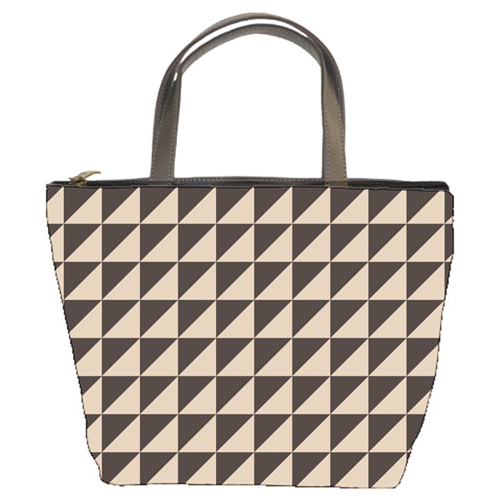 Brown Triangles Background Pattern  Bucket Bags