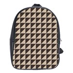 Brown Triangles Background Pattern  School Bags(Large)  Front