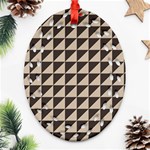 Brown Triangles Background Pattern  Ornament (Oval Filigree)  Front