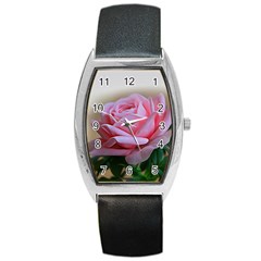 Rose Pink Flowers Pink Saturday Barrel Style Metal Watch by Amaryn4rt