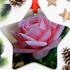 Rose Pink Flowers Pink Saturday Star Ornament (two Sides) 