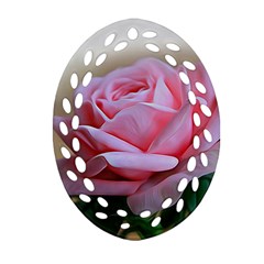 Rose Pink Flowers Pink Saturday Oval Filigree Ornament (2-side)  by Amaryn4rt