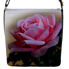 Rose Pink Flowers Pink Saturday Flap Messenger Bag (s) by Amaryn4rt