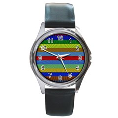 Pattern Background Round Metal Watch by Amaryn4rt