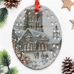 Santa Claus Nicholas Oval Filigree Ornament (2-side)  by Amaryn4rt