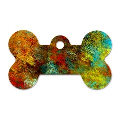 Mixed Abstract Dog Tag Bone (one Side)