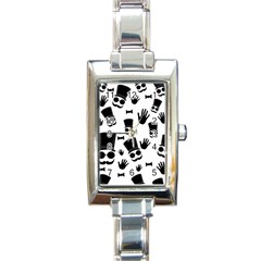 Gentleman Pattern Rectangle Italian Charm Watch by Valentinaart