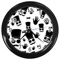 Gentleman Pattern Wall Clocks (black) by Valentinaart