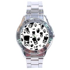 Gentleman Pattern Stainless Steel Analogue Watch by Valentinaart