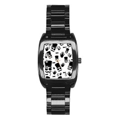 Gentleman Pattern Stainless Steel Barrel Watch by Valentinaart