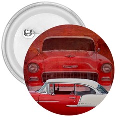 Classic Car Chevy Bel Air Dodge Red White Vintage Photography 3  Buttons by yoursparklingshop