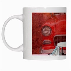 Classic Car Chevy Bel Air Dodge Red White Vintage Photography White Mugs by yoursparklingshop