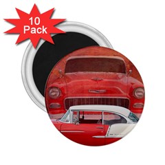 Classic Car Chevy Bel Air Dodge Red White Vintage Photography 2 25  Magnets (10 Pack)  by yoursparklingshop