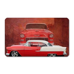 Classic Car Chevy Bel Air Dodge Red White Vintage Photography Magnet (rectangular) by yoursparklingshop