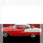 Classic Car Chevy Bel Air Dodge Red White Vintage Photography Rectangular Jigsaw Puzzl Front