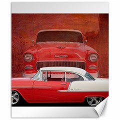 Classic Car Chevy Bel Air Dodge Red White Vintage Photography Canvas 8  X 10  by yoursparklingshop