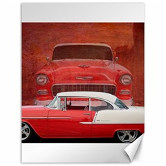 Classic Car Chevy Bel Air Dodge Red White Vintage Photography Canvas 12  X 16   by yoursparklingshop